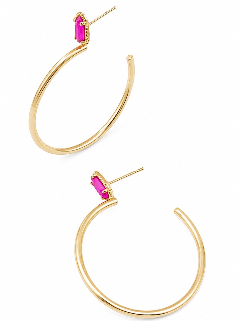 Kendra Scott Emma Magenta Magnesite 14K Gold Over Brass Hoop Earrings
